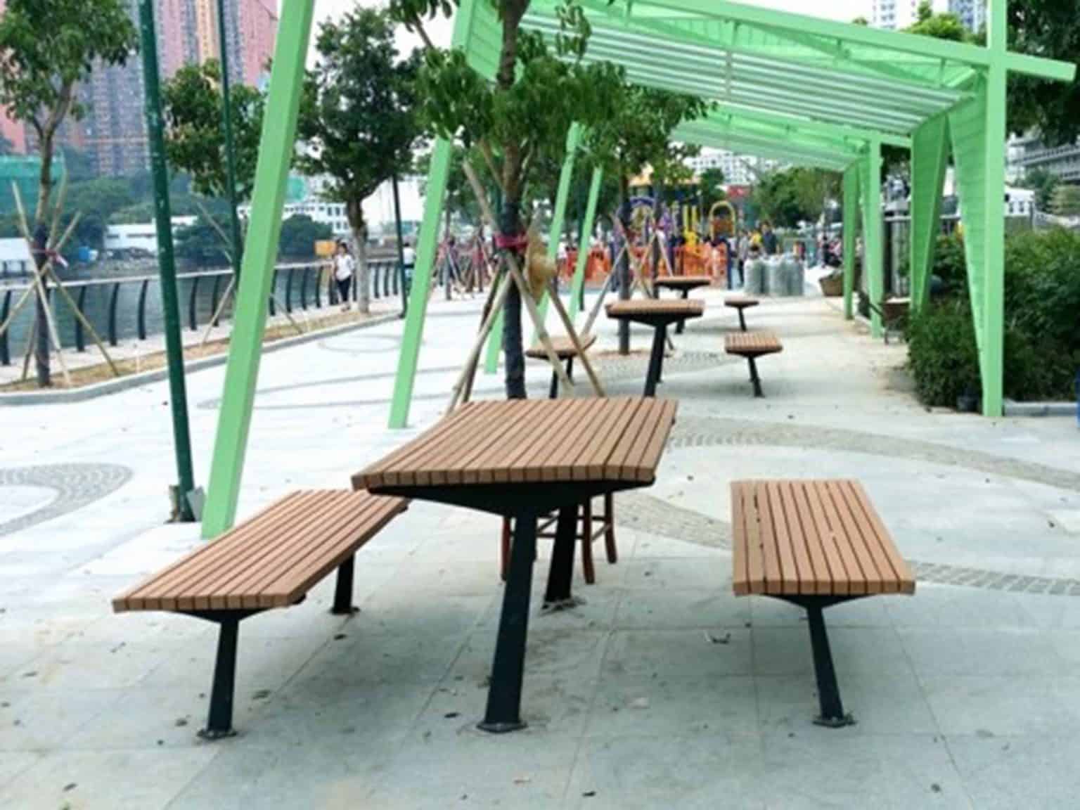 Real wood bench set
